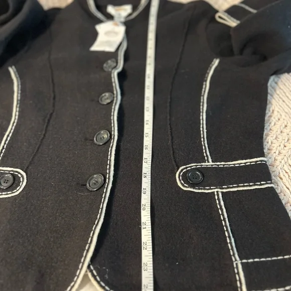 Talbots Black Merino Wool Military Coat 🆕 - Picture 7 of 8